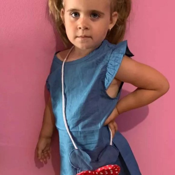 Minnie Mouse Girl Dress Disney Outfit Dress First Birthday Smash Cake Denim - Picture 6 of 7